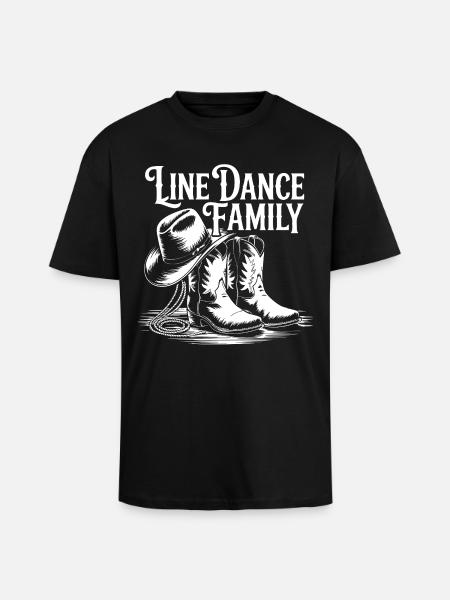 Line Dance Family - Unisex Oversized Heavyweight T-shirt - black