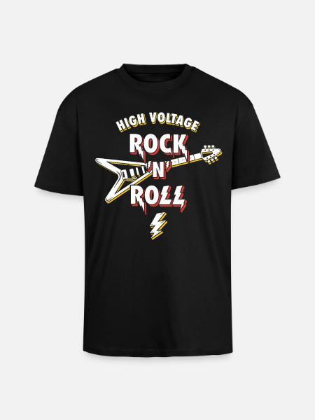 Hochspannungs-Rock'n'Roll-Gitarre - Oversized Heavyweight Unisex T-Shirt - Schwarz