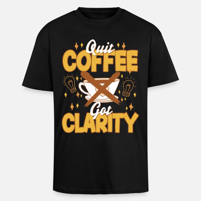 Coffee withdrawal decaffeinated ex-coffee drinker - Unisex Oversized Heavyweight T-shirt - black
