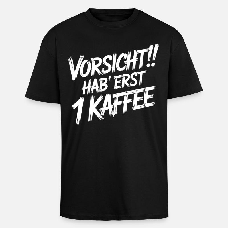 Caution First 1 coffee - Unisex Oversized Heavyweight T-shirt - black