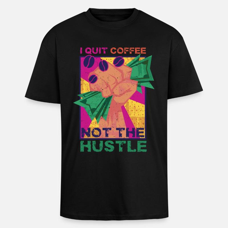 Coffee withdrawal decaffeinated ex-coffee drinker - Unisex Oversized Heavyweight T-shirt - black