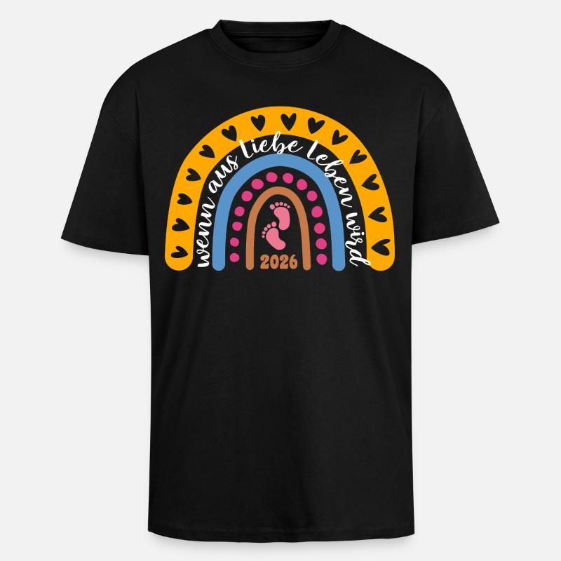 Quand l’amour devient vie - Bébé 2026 - T-shirt unisexe oversize épais - noir