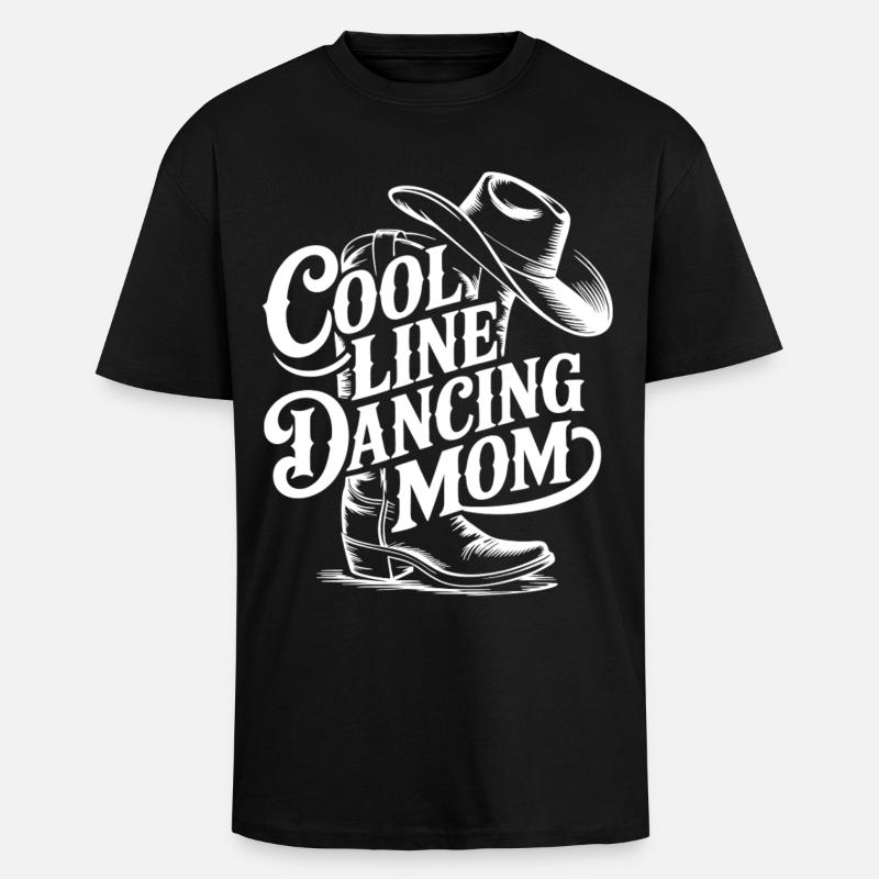 Line Dancing Mom Western Tee - Unisex Oversized Heavyweight T-shirt - black