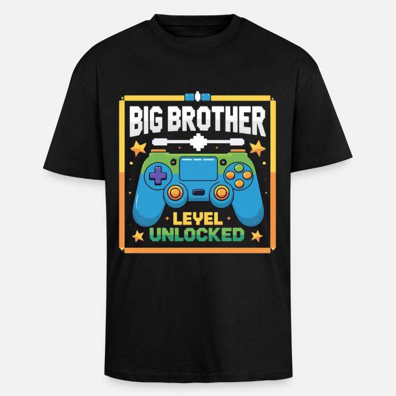 Großer Bruder Level Freigeschaltet - Oversized Heavyweight Unisex T-Shirt - Schwarz