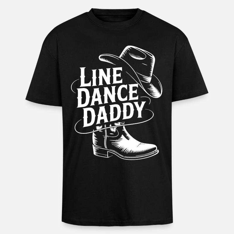 Line Dance Daddy Cowboystil - Oversized Heavyweight Unisex T-Shirt - Schwarz