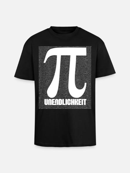 Pi Symbol Pattern Nerd - Unisex Oversized Heavyweight T-shirt - black