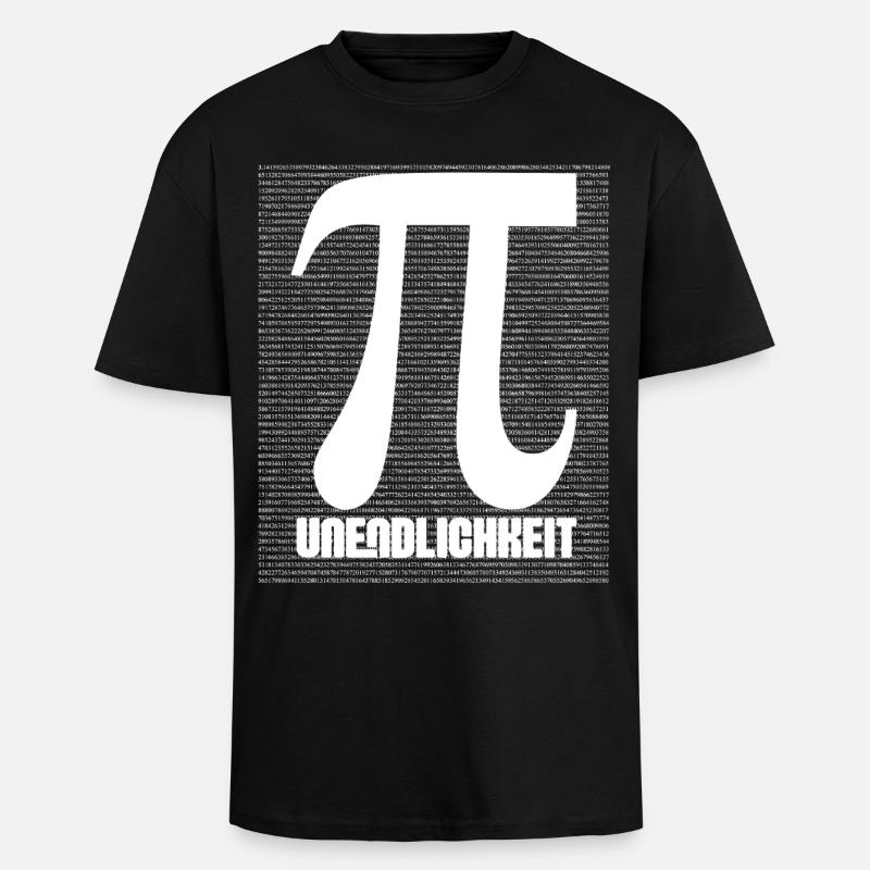 Pi Symbol Pattern Nerd - Unisex Oversized Heavyweight T-shirt - black