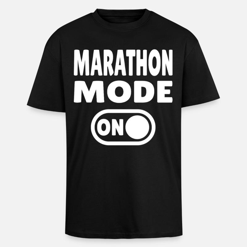Marathon Mode On – Laufen mit Leidenschaft - Oversized Heavyweight Unisex T-Shirt - Schwarz