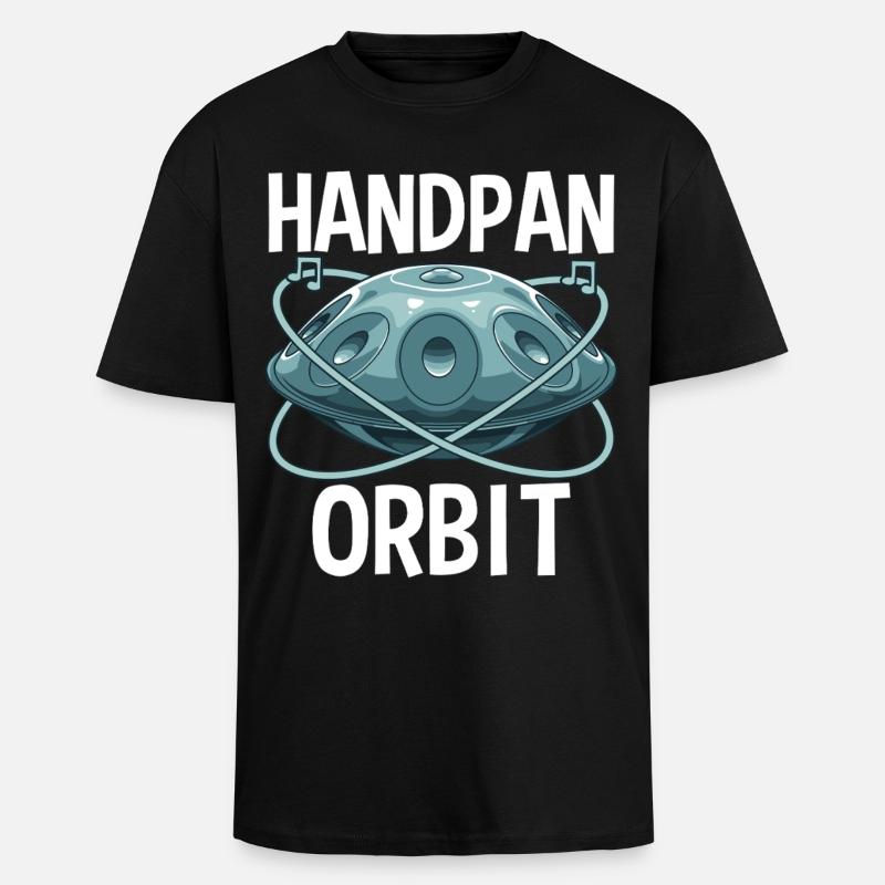 Handpan Orbit - Oversized Heavyweight Unisex T-Shirt - Schwarz