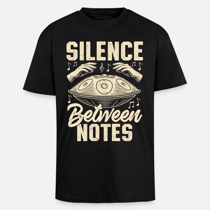 Silence Between Notes - Oversized Heavyweight Unisex T-Shirt - Schwarz