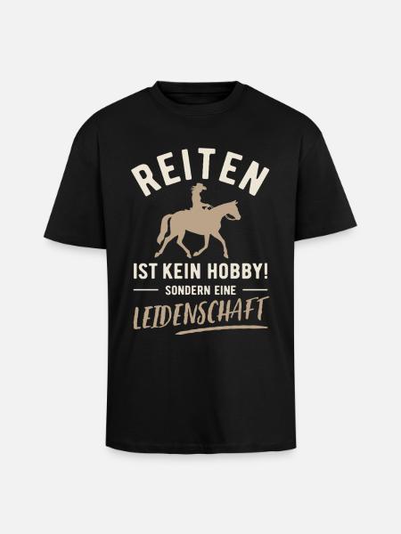Horse riding | Not a hobby but a passion - Unisex Oversized Heavyweight T-shirt - black