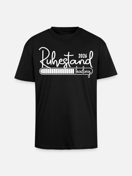 Retirement 2026 Loading – Stylish Motif Pension - Unisex Oversized Heavyweight T-shirt - black