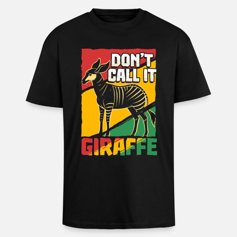 Okapi Tier - Oversized Heavyweight Unisex T-Shirt - Schwarz