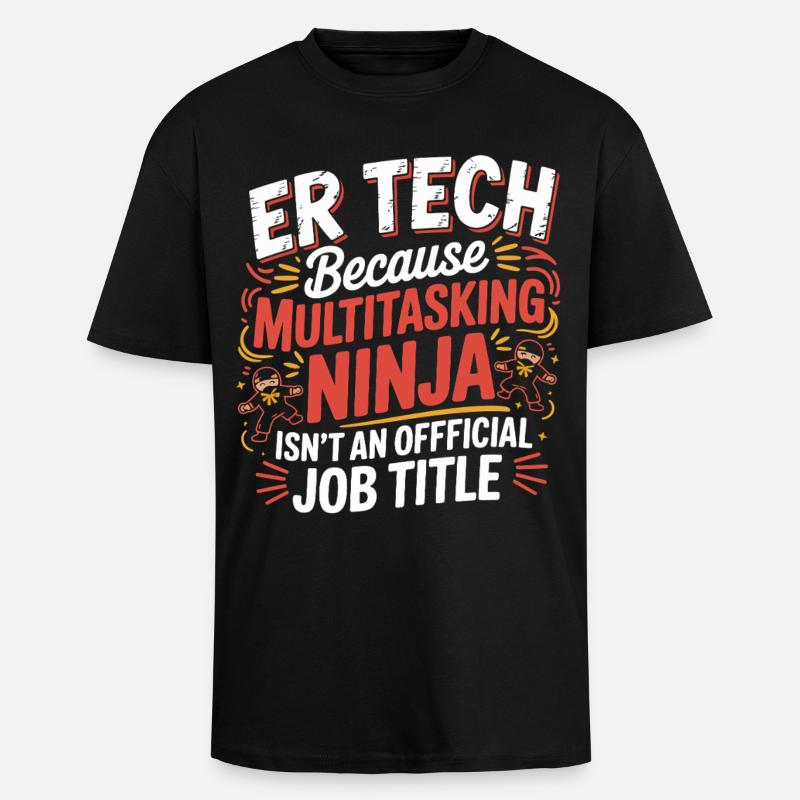 Tech Ninja: Multitasking Humor - Oversized Heavyweight Unisex T-Shirt - Schwarz