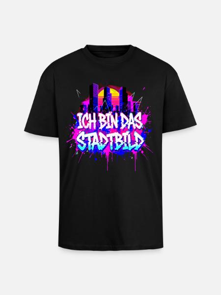 Synthwave Stadtbild - Ich Bin Das Stadtbild - Oversized Heavyweight Unisex T-Shirt - Schwarz