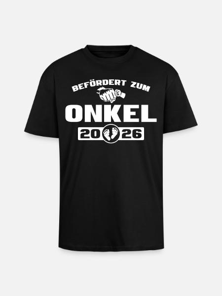 Baby Shower Promoted to Uncle 2026 - Unisex Oversized Heavyweight T-shirt - black