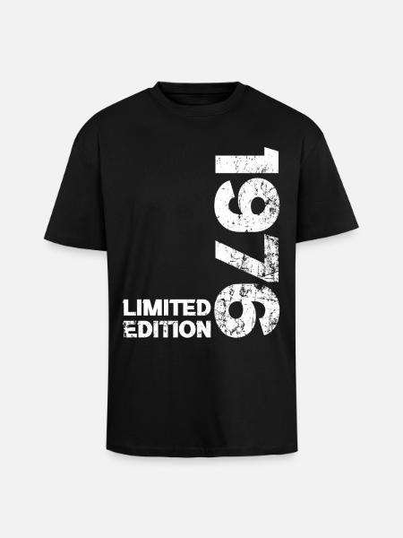 1976 Födelsedag Födelsedag 1976 Födelsedagspresent - Unisex oversized t-shirt i kraftig kvalitet - svart