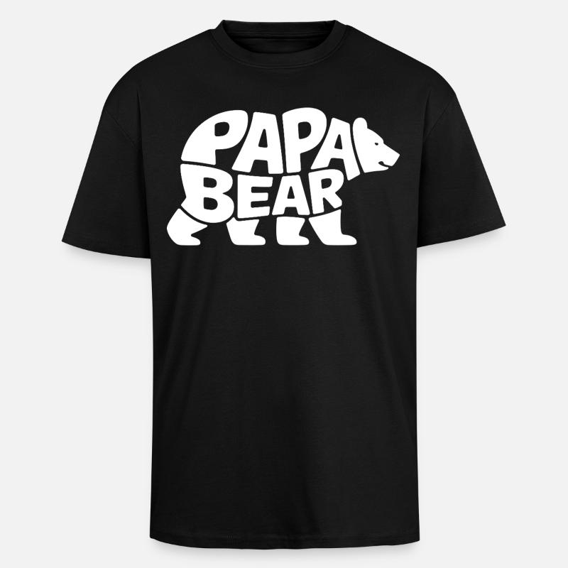Papa Bear - Oversized Heavyweight Unisex T-Shirt - Schwarz