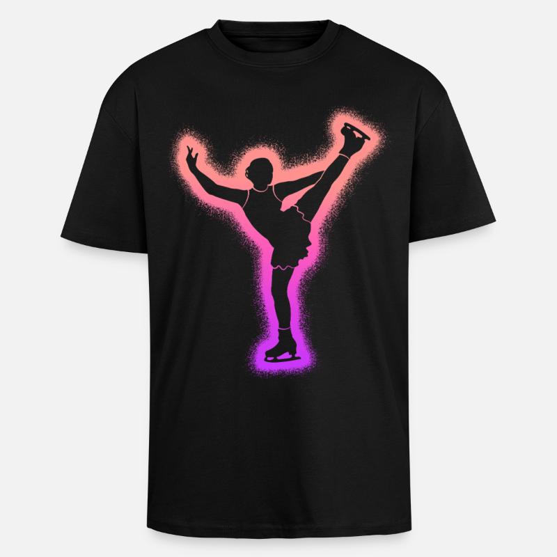 Eiskunstläuferin Eislaufen Mädchen Eiskunstlauf - Unisex Oversized Heavyweight T-shirt - black