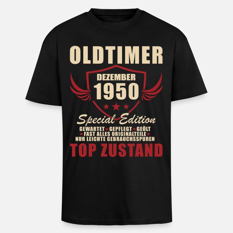 Oldtimer 1950 Special Edition - Oversized Heavyweight Unisex T-Shirt - Schwarz