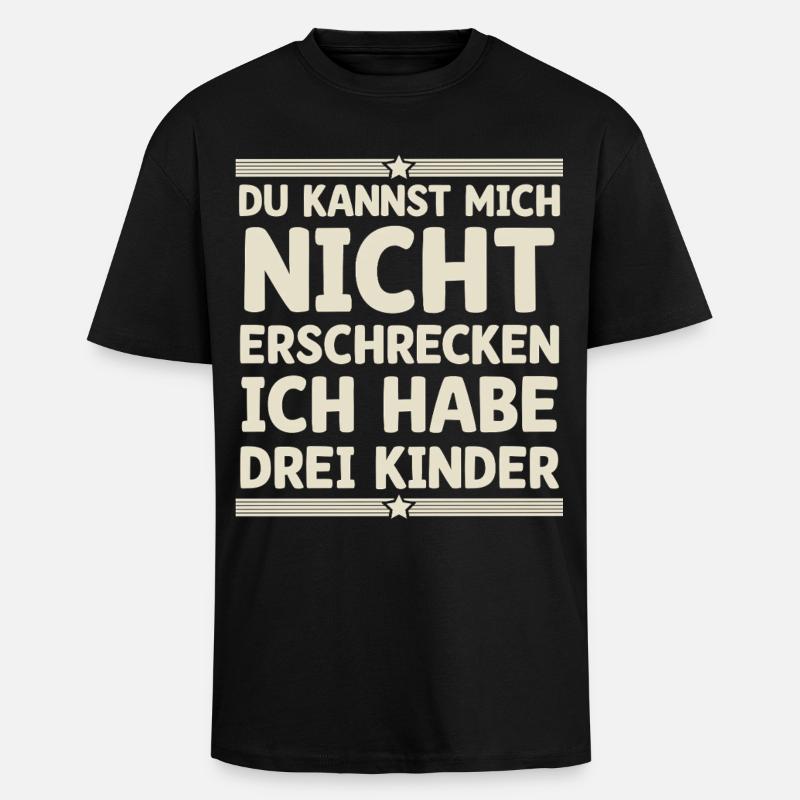 3 Kinder Mama Mutter Papa Vater - Oversized Heavyweight Unisex T-Shirt - Schwarz