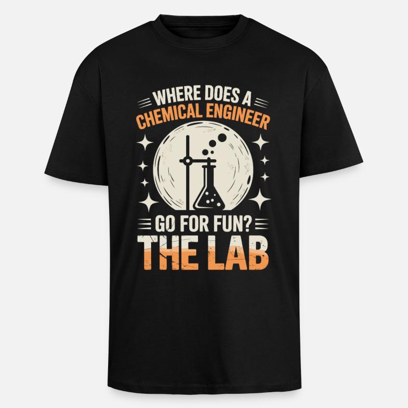 Proud engineering lab life - Unisex Oversized Heavyweight T-shirt - black