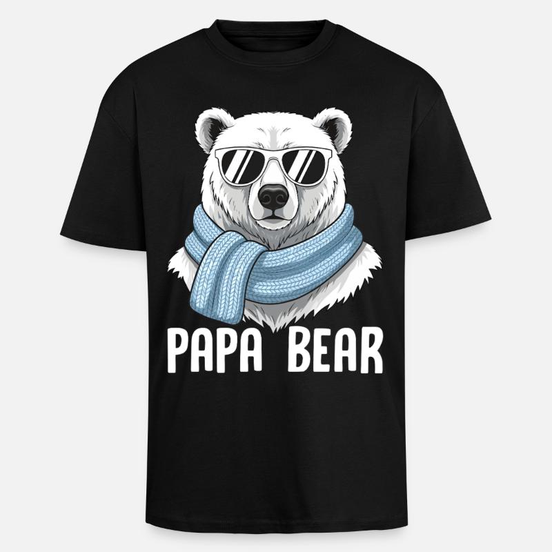 Papa Bear - Oversized Heavyweight Unisex T-Shirt - Schwarz