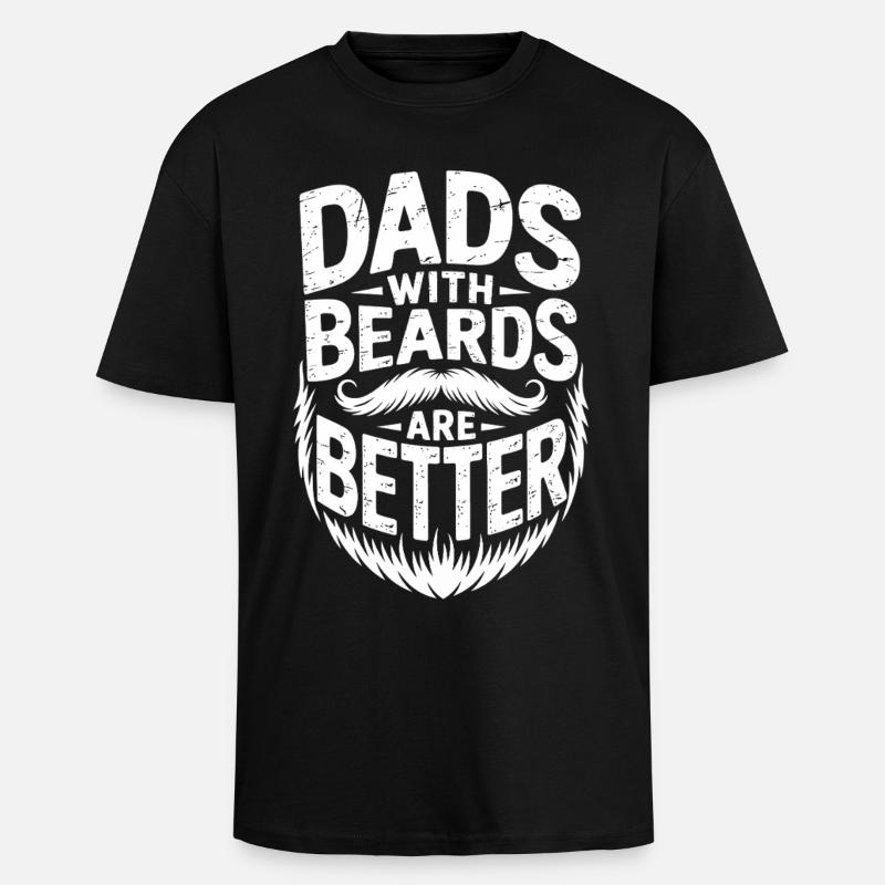 Väter mit Bärten sind besser - Oversized Heavyweight Unisex T-Shirt - Schwarz