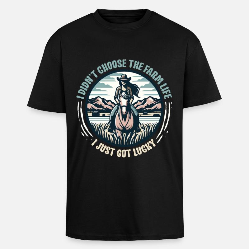 Ehefrau eines Bauern Mutter - Oversized Heavyweight Unisex T-Shirt - Schwarz