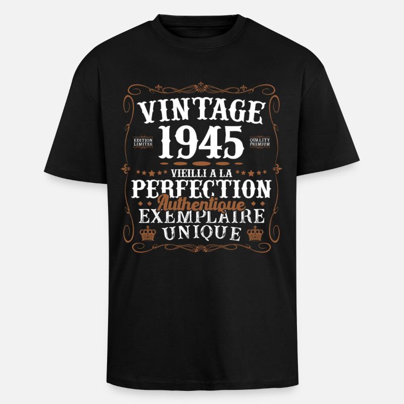 authentique_1945 - Oversized Heavyweight Unisex T-Shirt - Schwarz