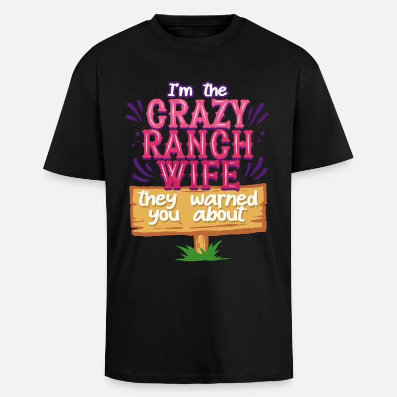 Ehefrau eines Bauern Mutter - Oversized Heavyweight Unisex T-Shirt - Schwarz