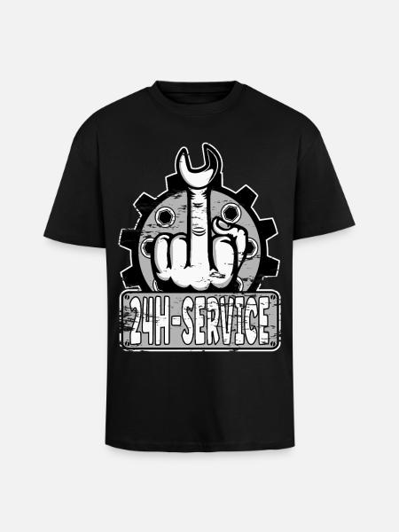 Mittelfinger Stinkerfinger 24h Service Design Grau - Oversized Heavyweight Unisex T-Shirt - Schwarz