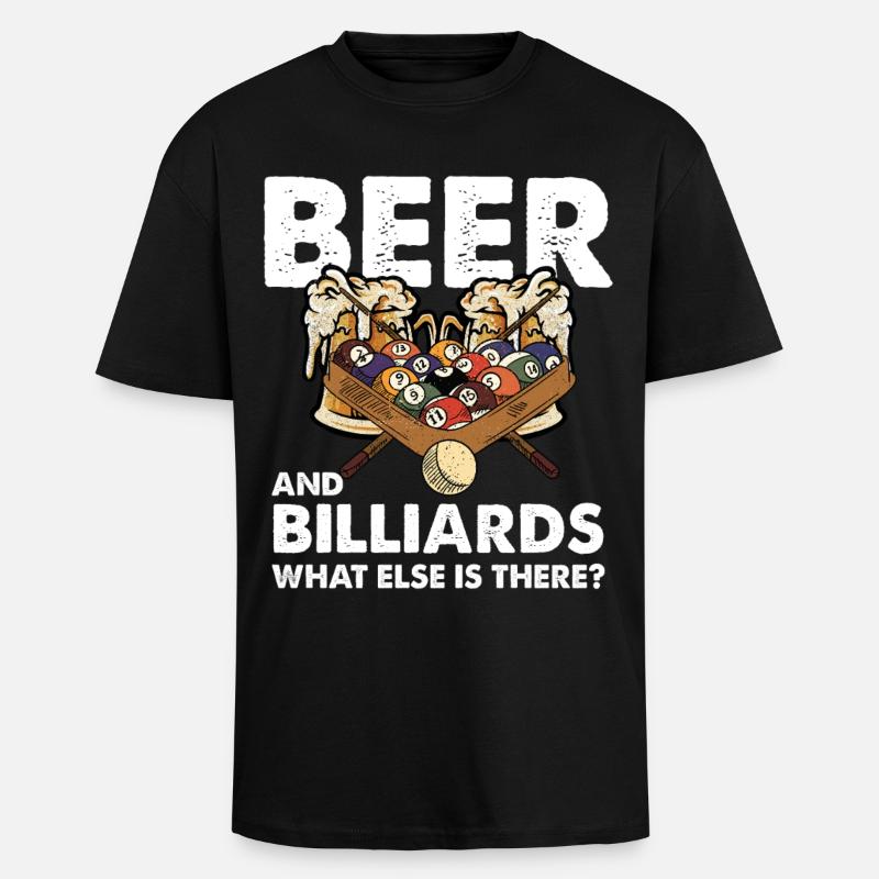 Bier und Billard – Spielabend - Oversized Heavyweight Unisex T-Shirt - Schwarz