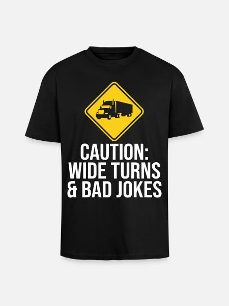 Vejskilt Sjov lastbilchauffør Lastbilchauffør - Unisex oversized heavyweight t-shirt - sort
