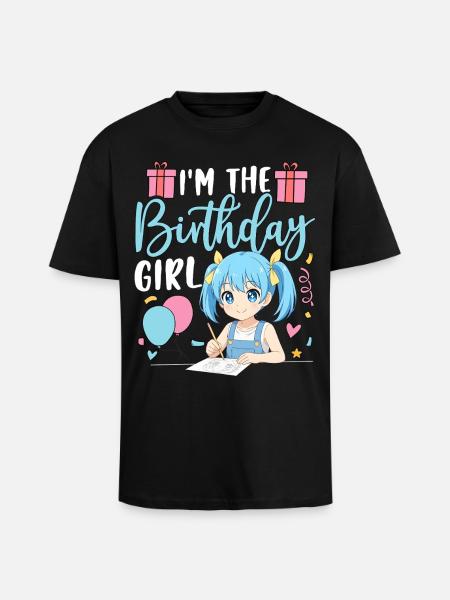 Je suis la fille d’anniversaire - T-shirt unisexe oversize épais - noir