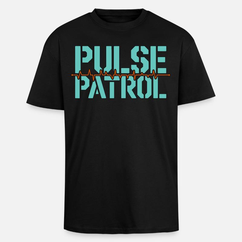 Cardiac Tech Pulse Patrol Pacemaker Technician - Oversized Heavyweight Unisex T-Shirt - Schwarz