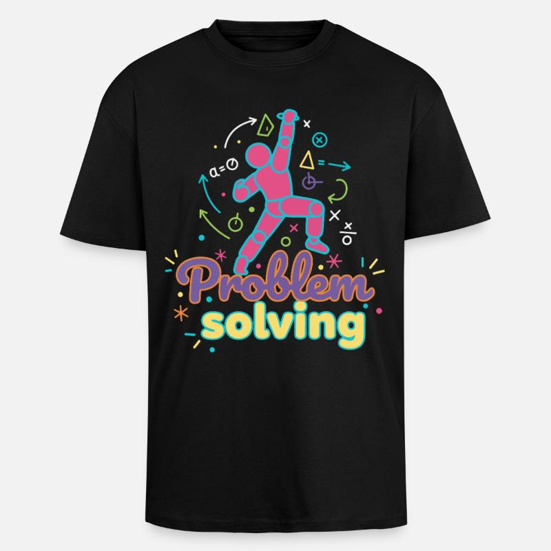 Problem Solving Climbing Rock Bouldering Fun - Unisex Oversized Heavyweight T-shirt - black