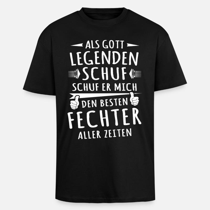 Fechter - Oversized Heavyweight Unisex T-Shirt - Schwarz
