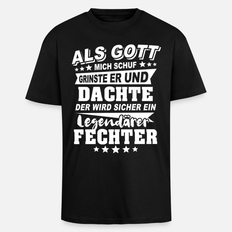 Fechter - Oversized Heavyweight Unisex T-Shirt - Schwarz