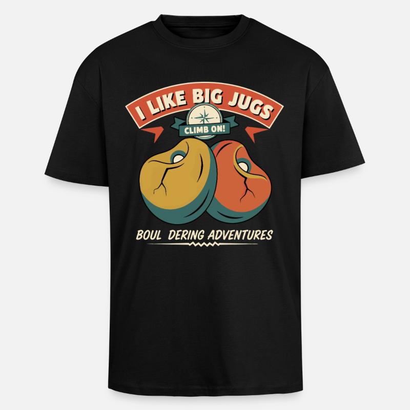 Escalade Aventures de Bloc Grimpe On - T-shirt unisexe oversize épais - noir