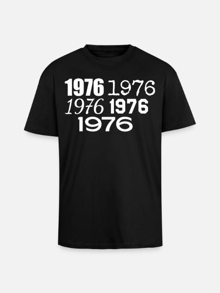 1976 - Unisex Oversized Heavyweight T-shirt - black