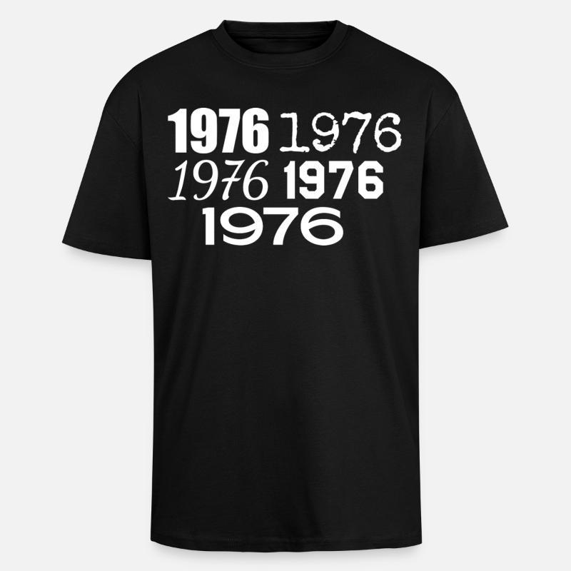 1976 - Unisex Oversized Heavyweight T-shirt - black
