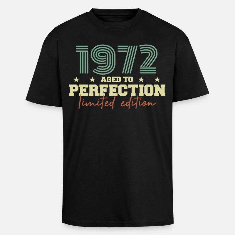 1972 - Gruby T-shirt unisex oversize - czarny