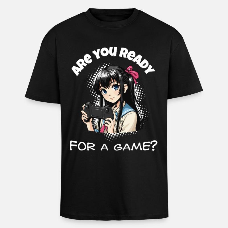 Bist du bereit? Gaming - Oversized Heavyweight Unisex T-Shirt - Schwarz