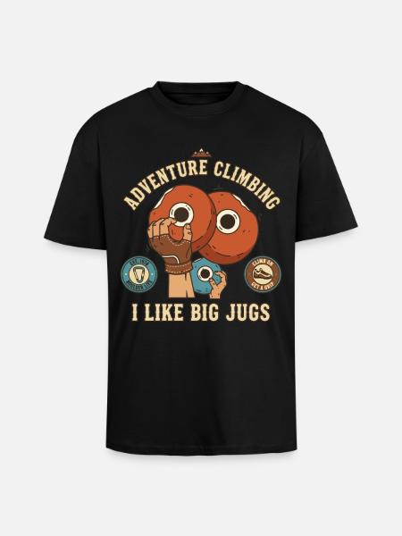 Escalade d’aventure J’aime Big Jugs Rock - T-shirt unisexe oversize épais - noir