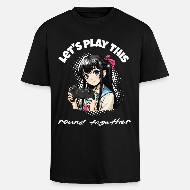 Jouons ensemble - Conception de jeux vidéo - T-shirt unisexe oversize épais - noir