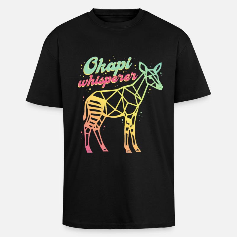 Okapi Whisperer - Oversized Heavyweight Unisex T-Shirt - Schwarz