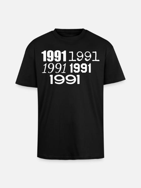1991 - Unisex Oversized Heavyweight T-shirt - black