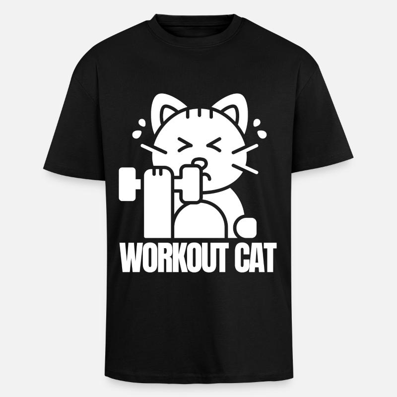 Muskelkatzentraining - Oversized Heavyweight Unisex T-Shirt - Schwarz
