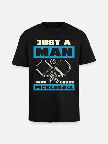 Only one man loves pickleball - Unisex Oversized Heavyweight T-shirt - black
